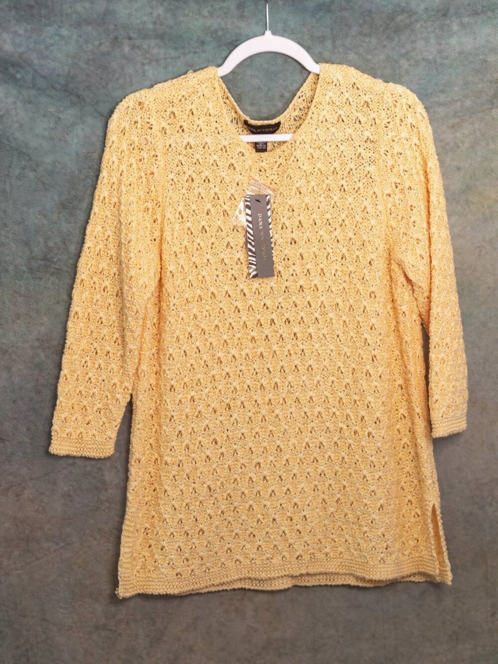NWT Dana Buchman Yellow Ribbon Sweater Top - Size XL